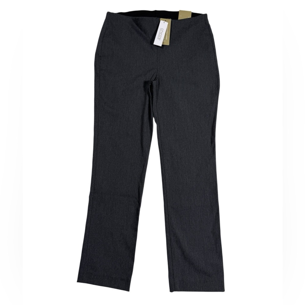 Chico’s Slimming Pull On Ankle Pants Women’s Sz 4 Gray Stretch Career Office NWT